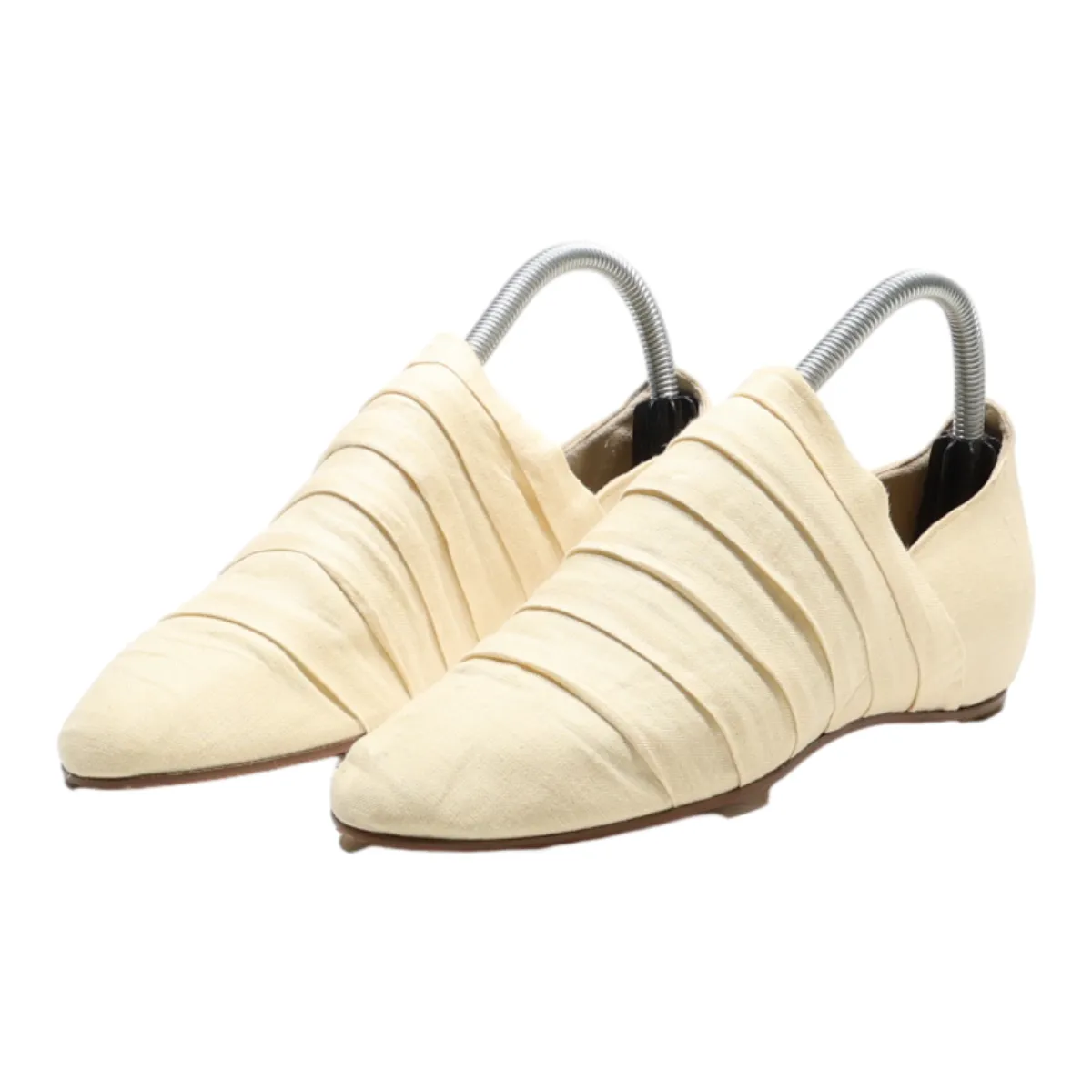 WALTER STEIGER Loafer Shoes Cream Canvas Womens UK 5.5