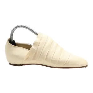WALTER STEIGER Loafer Shoes Cream Canvas Womens UK 5.5