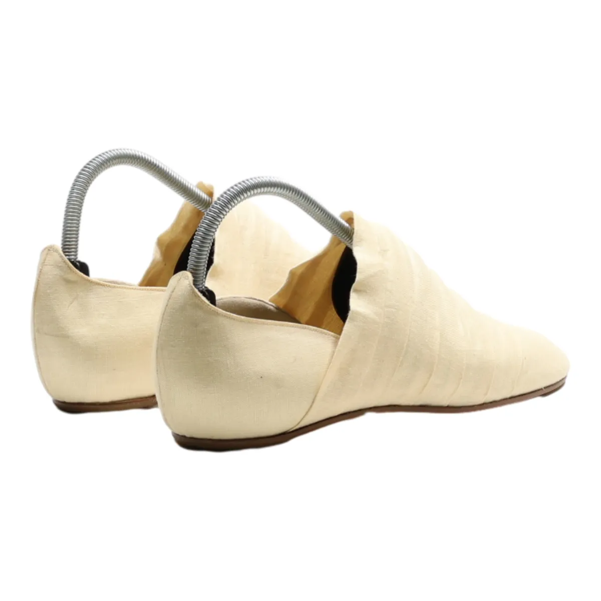 WALTER STEIGER Loafer Shoes Cream Canvas Womens UK 5.5