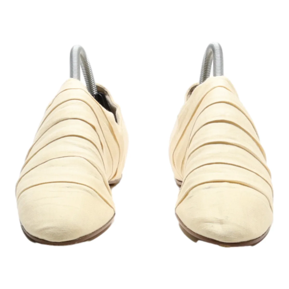 WALTER STEIGER Loafer Shoes Cream Canvas Womens UK 5.5