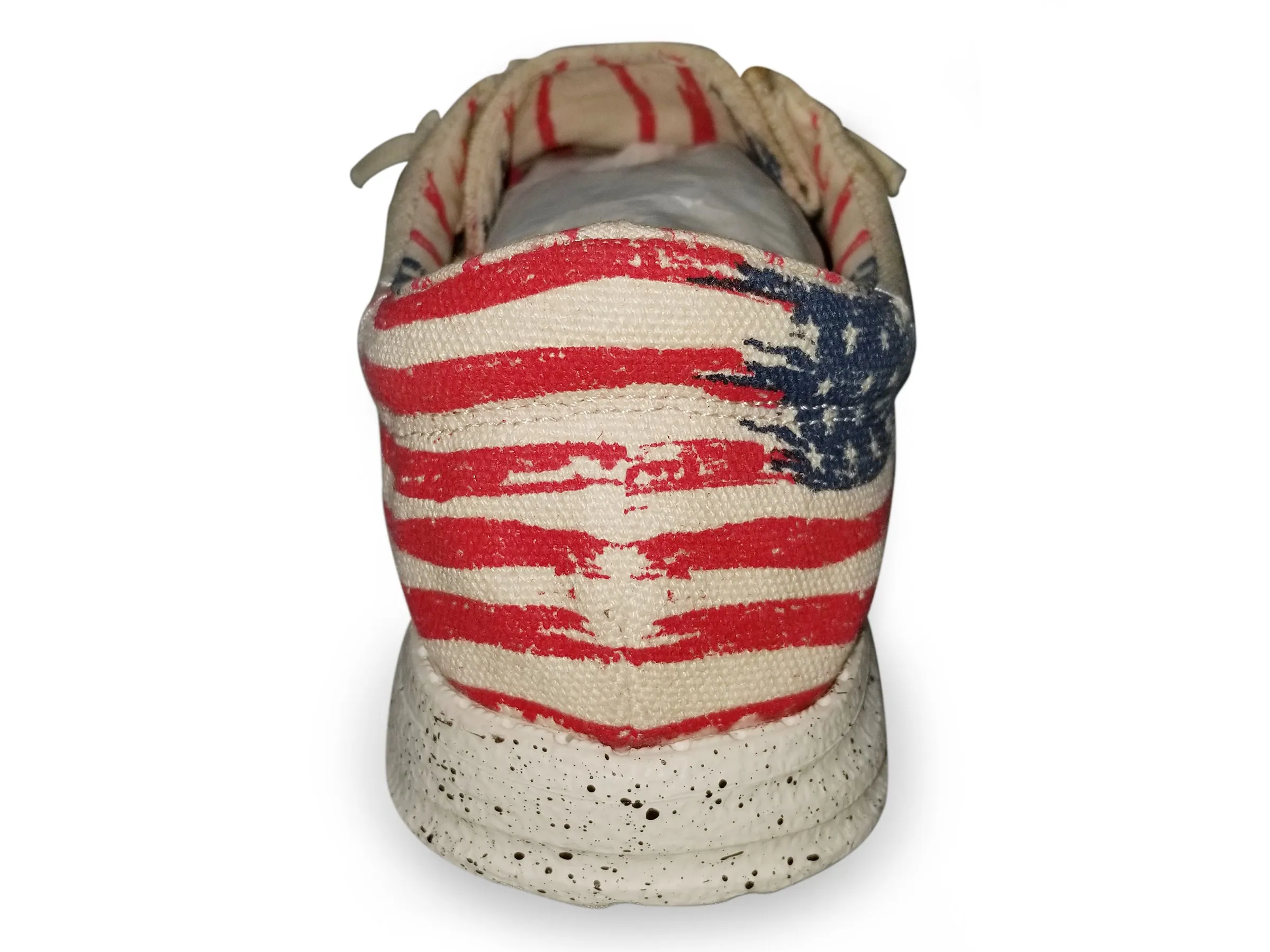 WOMENS BEIGE CANVAS WITH FLAG HEEL