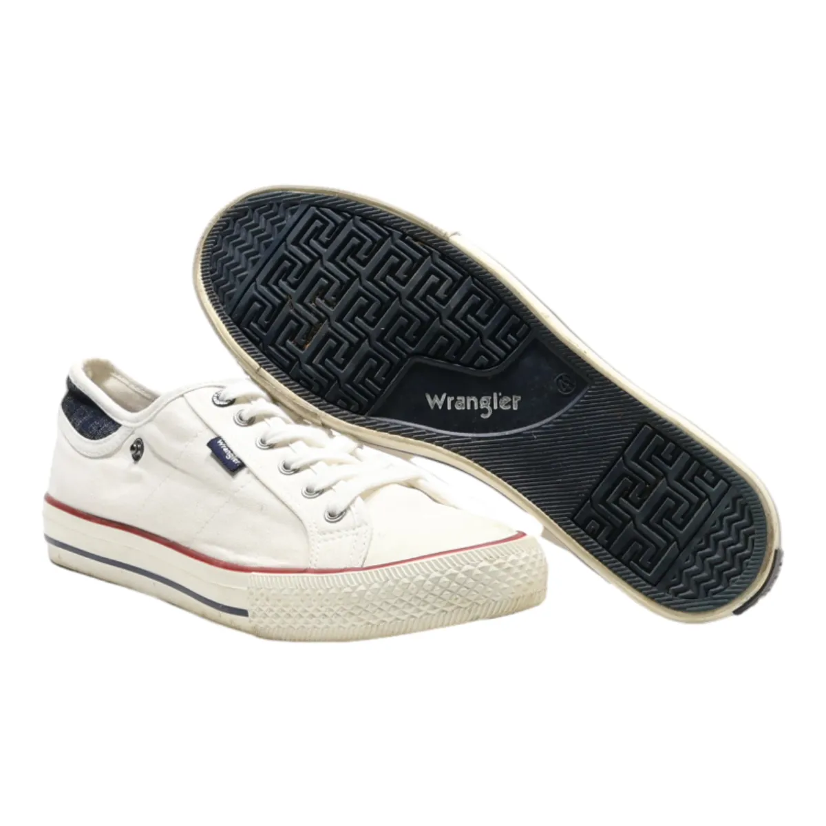 WRANGLER Low Top Trainers White Canvas Mens UK 8