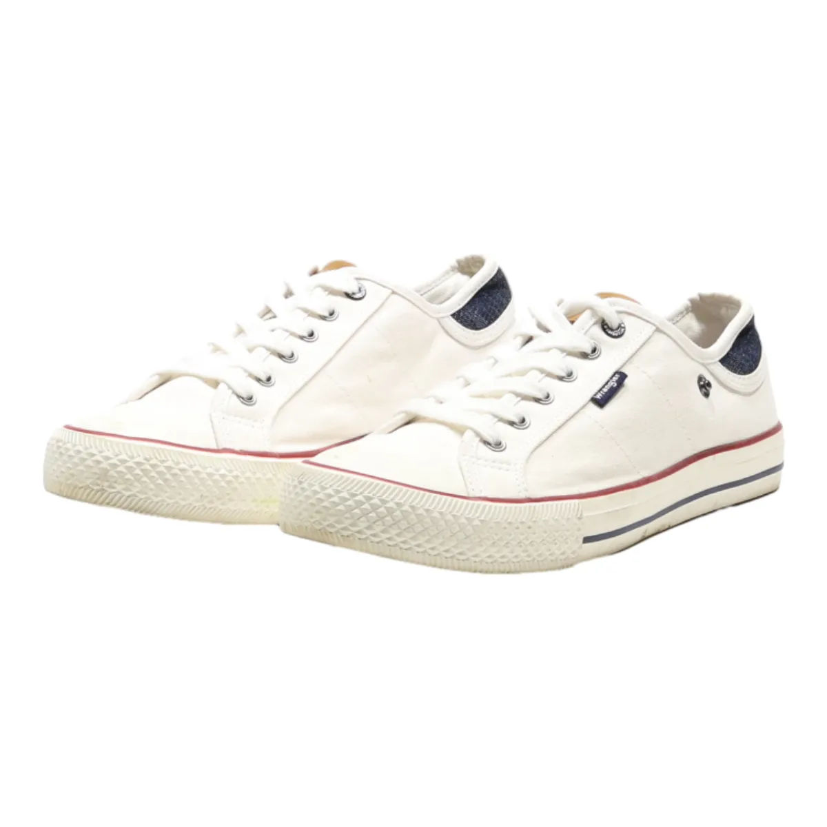 WRANGLER Low Top Trainers White Canvas Mens UK 8