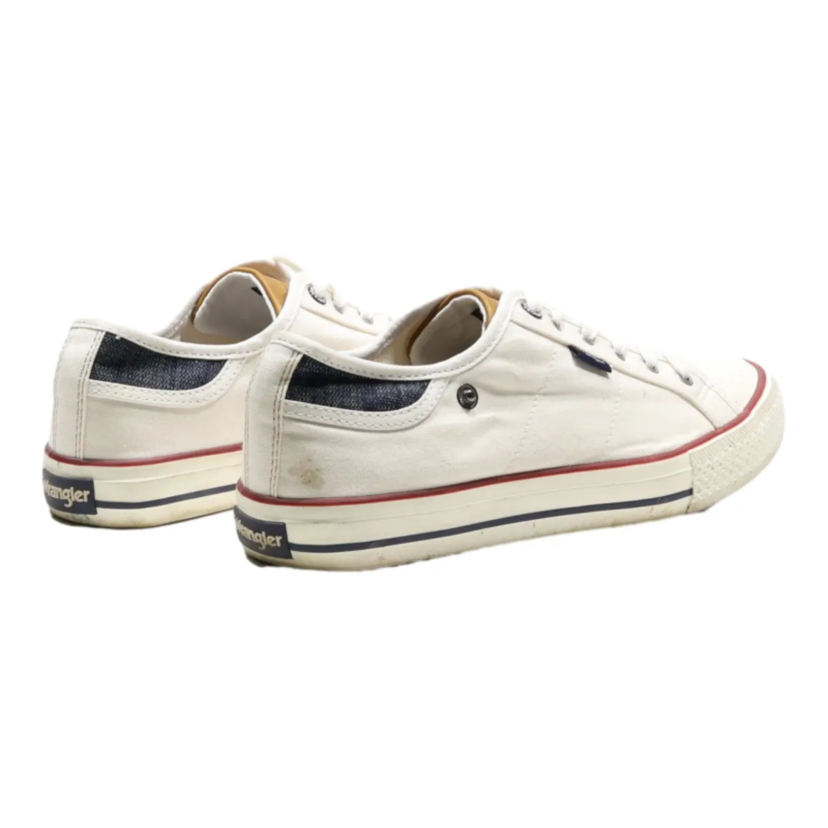 WRANGLER Low Top Trainers White Canvas Mens UK 8